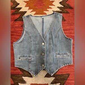 Denim Button-Up Vest